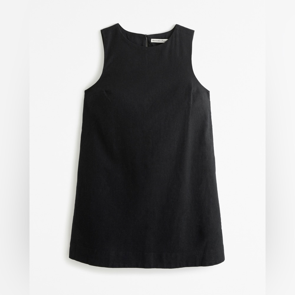 Abercrombie & Fitch Black Linen Sleeveless Mini Dress